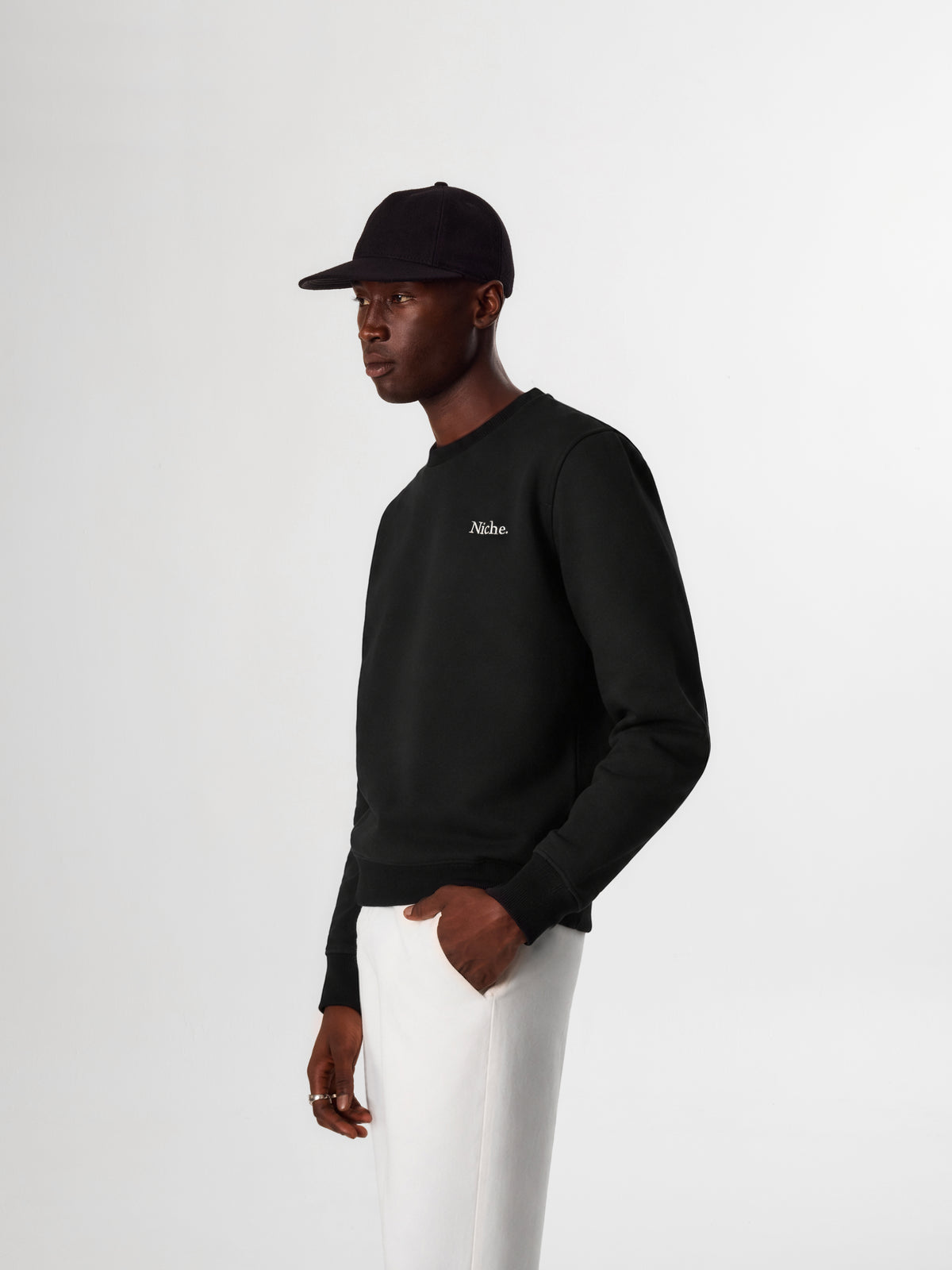 SWEAT COL ROND NOIR - Niche.