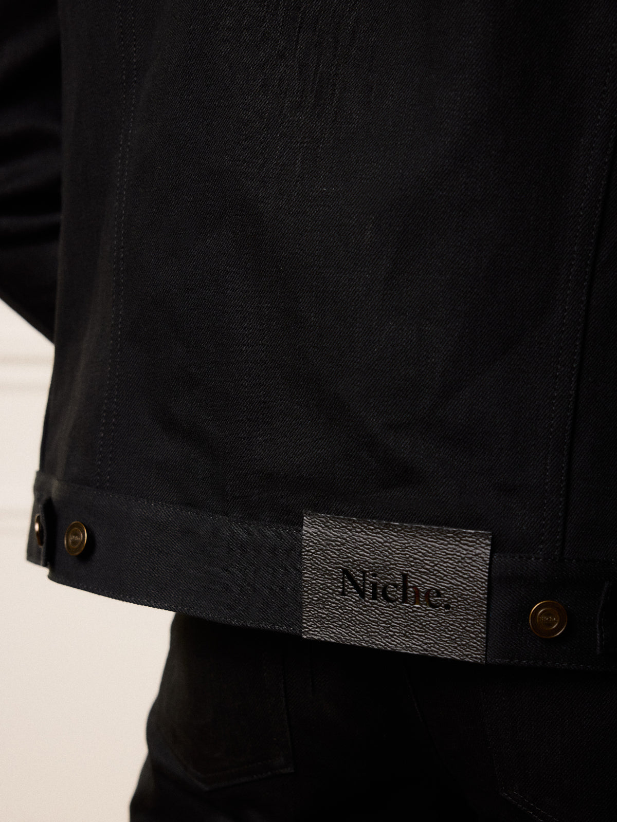 veste en jean selvedge noir en denim japonais, jacron