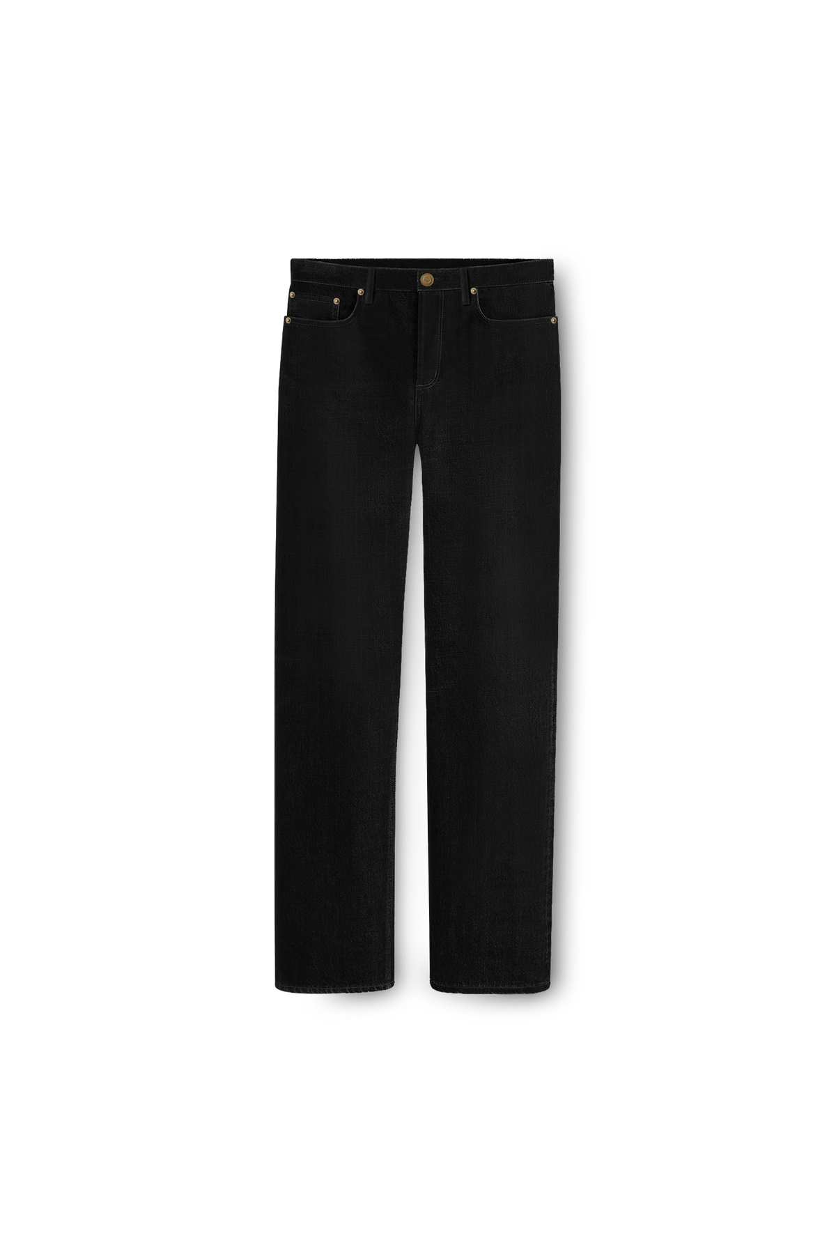 jean selvedge noir en denim japonais, de face