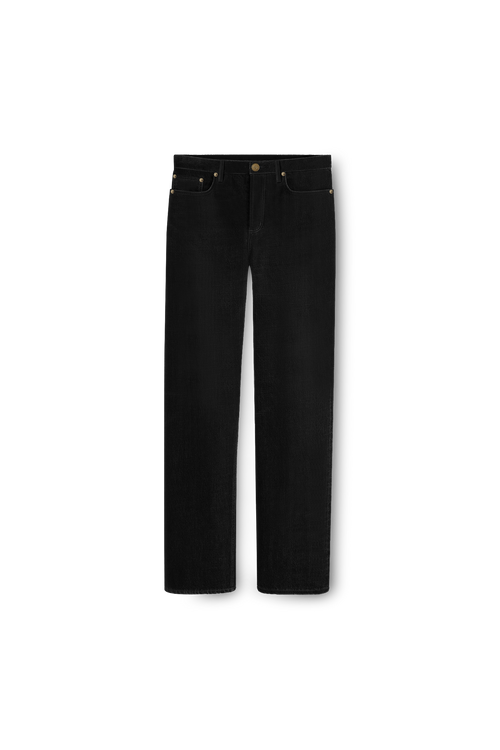 jean selvedge noir en denim japonais, de face