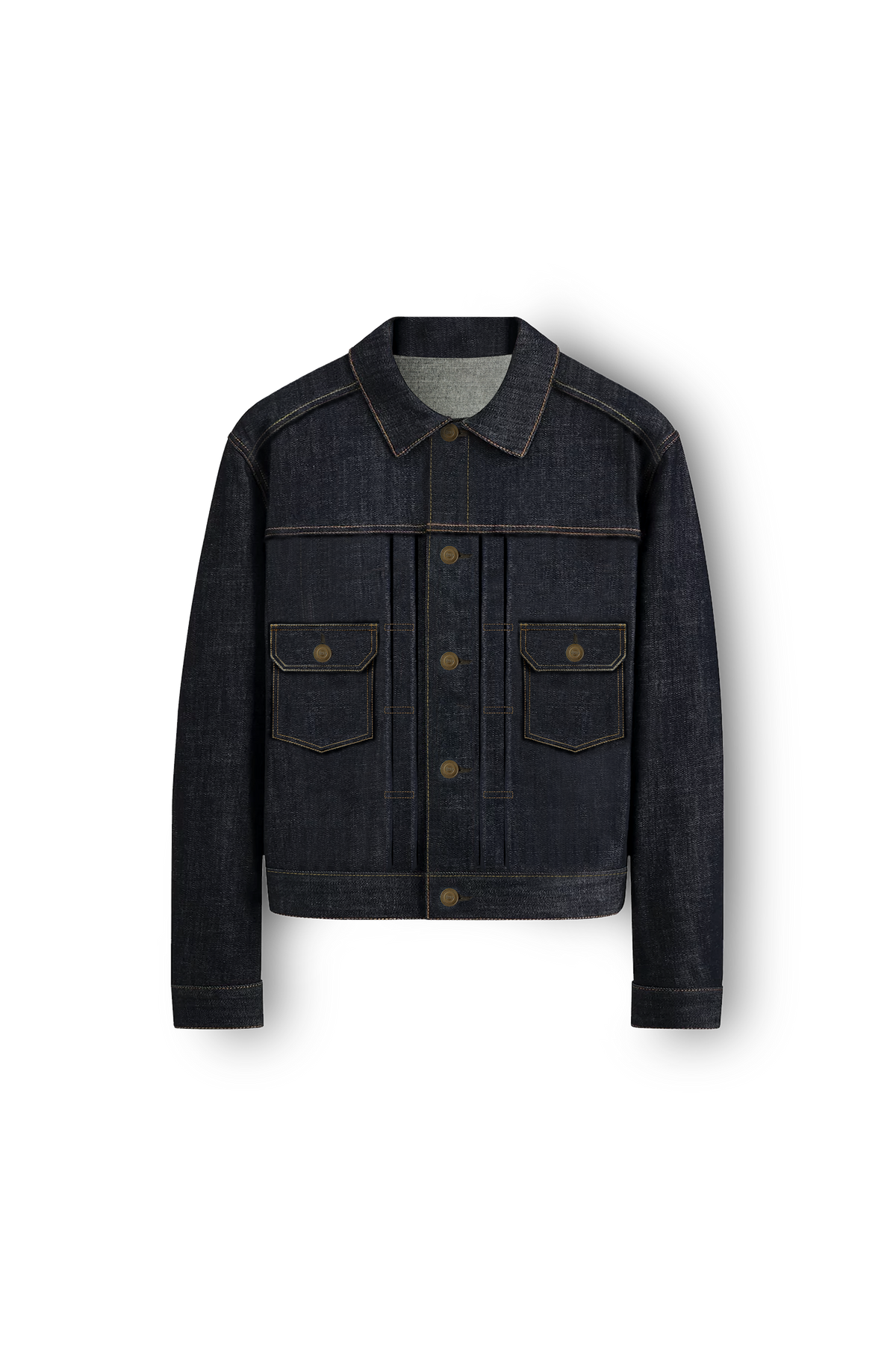 veste en jean selvedge indigo, denim japonais, face