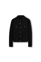 veste en jean selvedge noir en denim japonais, face