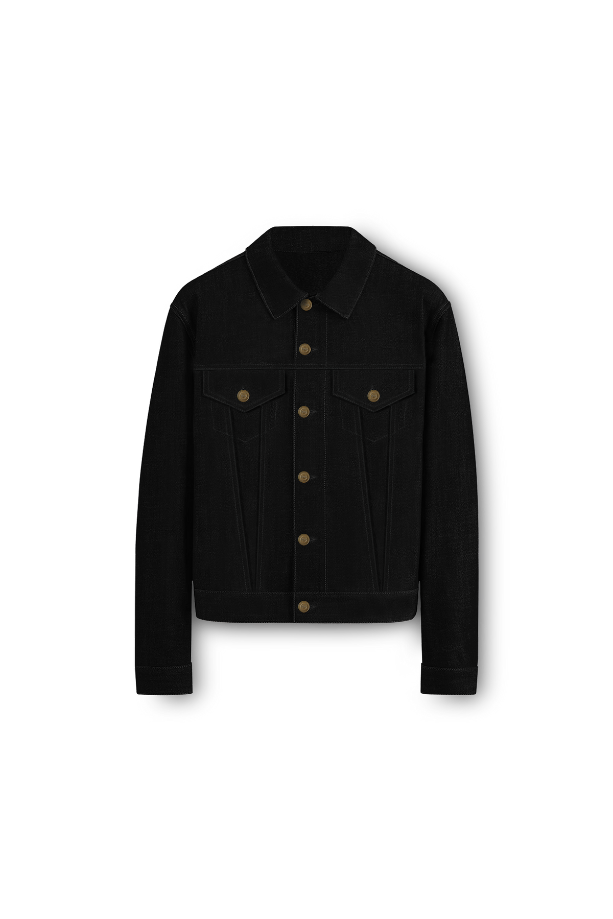 veste en jean selvedge noir en denim japonais, face