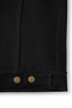veste en jean selvedge noir en denim japonais, zoom manches